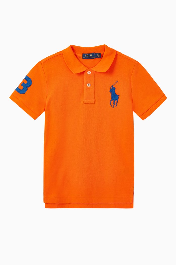 

Cotton Mesh Polo Shirt, Orange