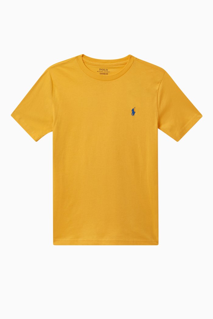 

Cotton Jersey Crewneck T-Shirt, Gold