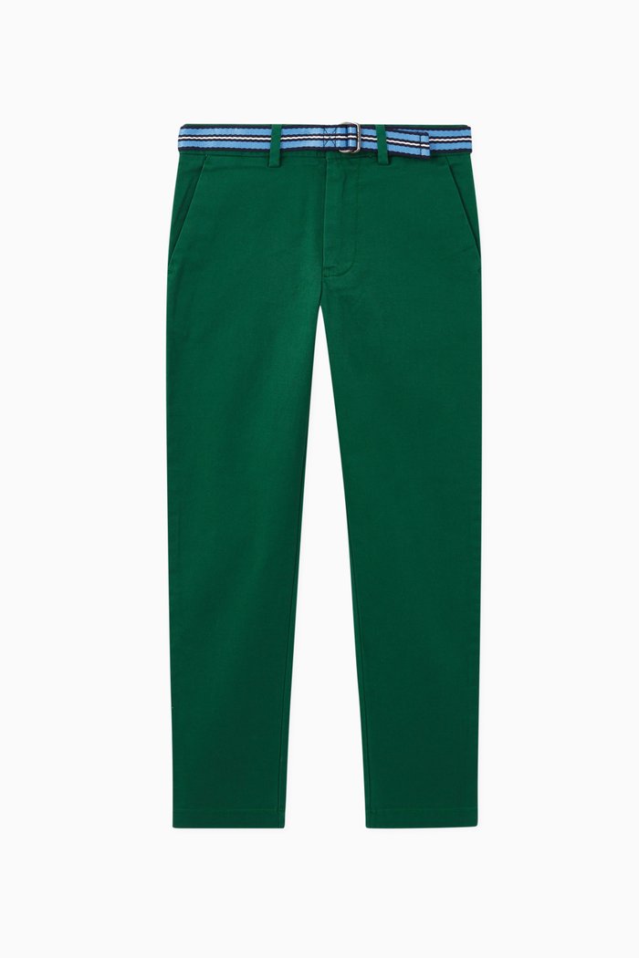

Belted Super Skinny Chinos, Green