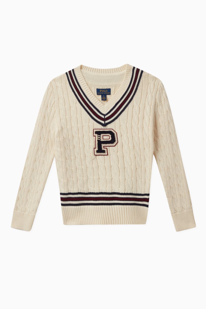 

Cotton-Blend Cricket Jumper, Neutral