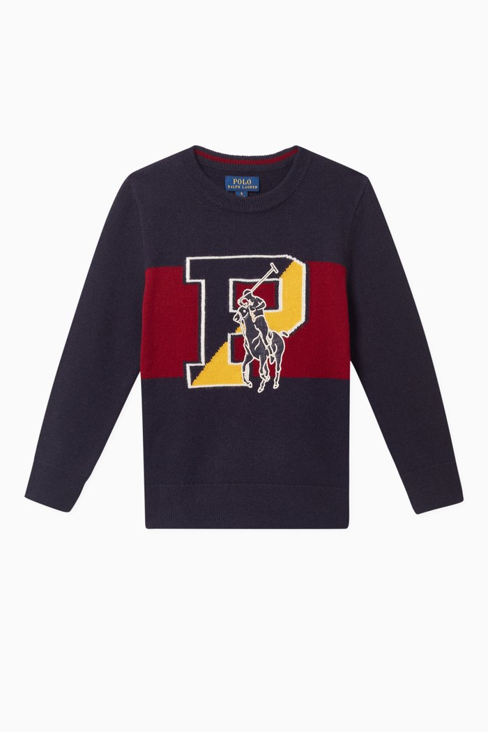 

Big Pony Merino-Blend Jumper, Blue