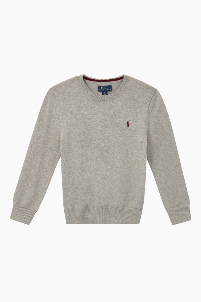 

Cotton Crewneck Jumper, Grey