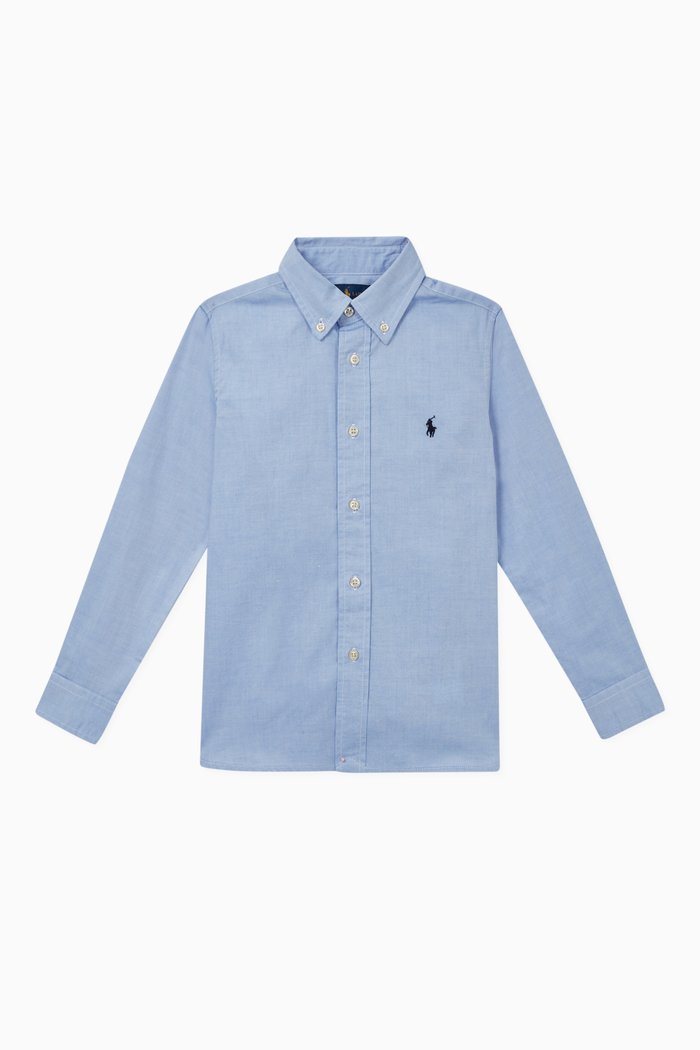 

Slim-Fit Cotton Oxford Shirt, Blue