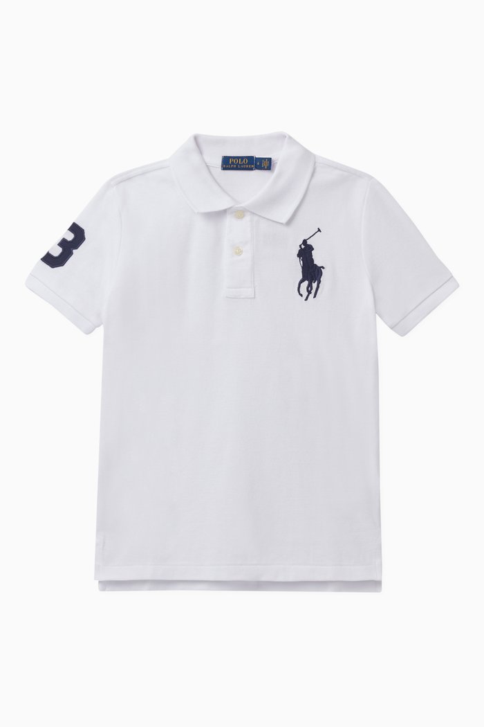 

Cotton Mesh Polo Shirt, White