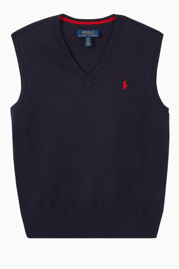 Cotton Jumper Waistcoat, Blue