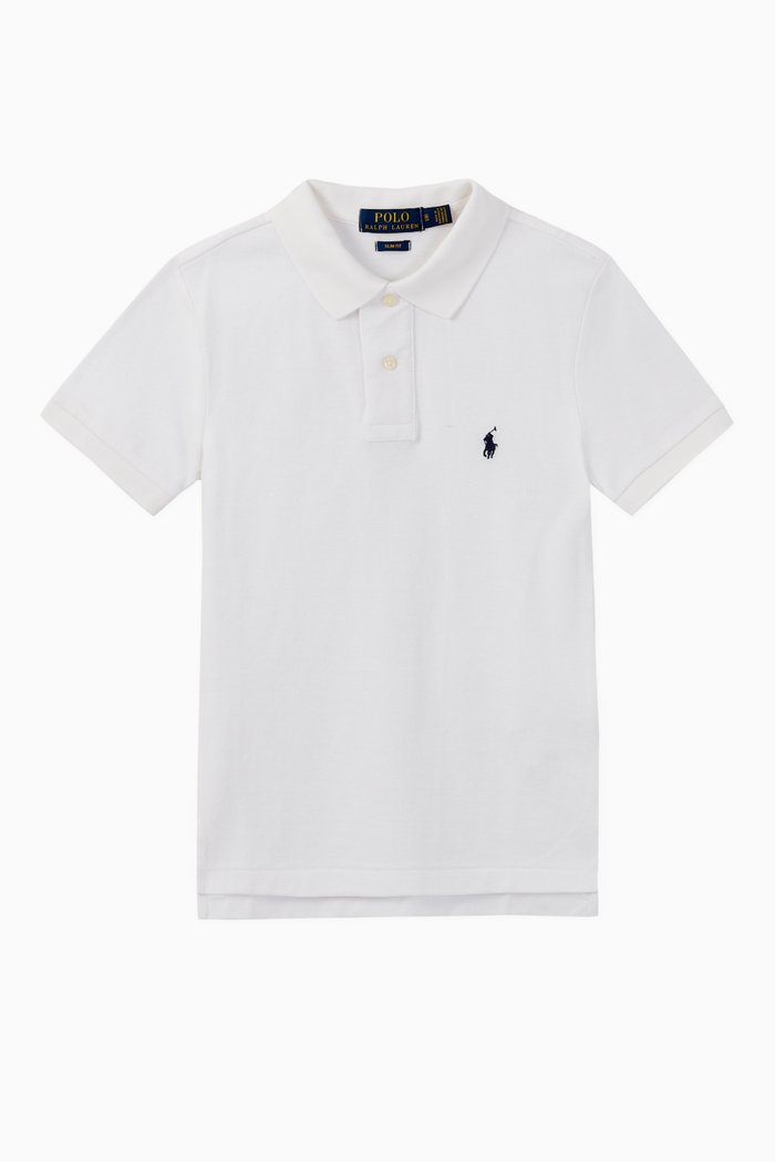 

Custom Fit Cotton Mesh Polo, White