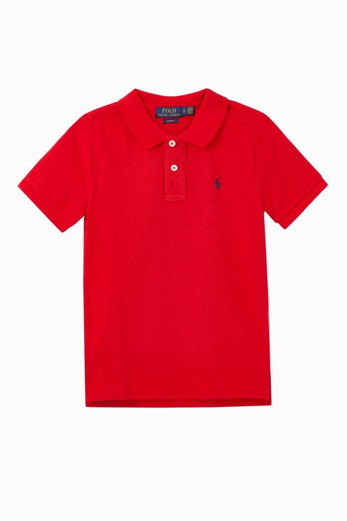 Custom Fit Cotton Mesh Polo, Red