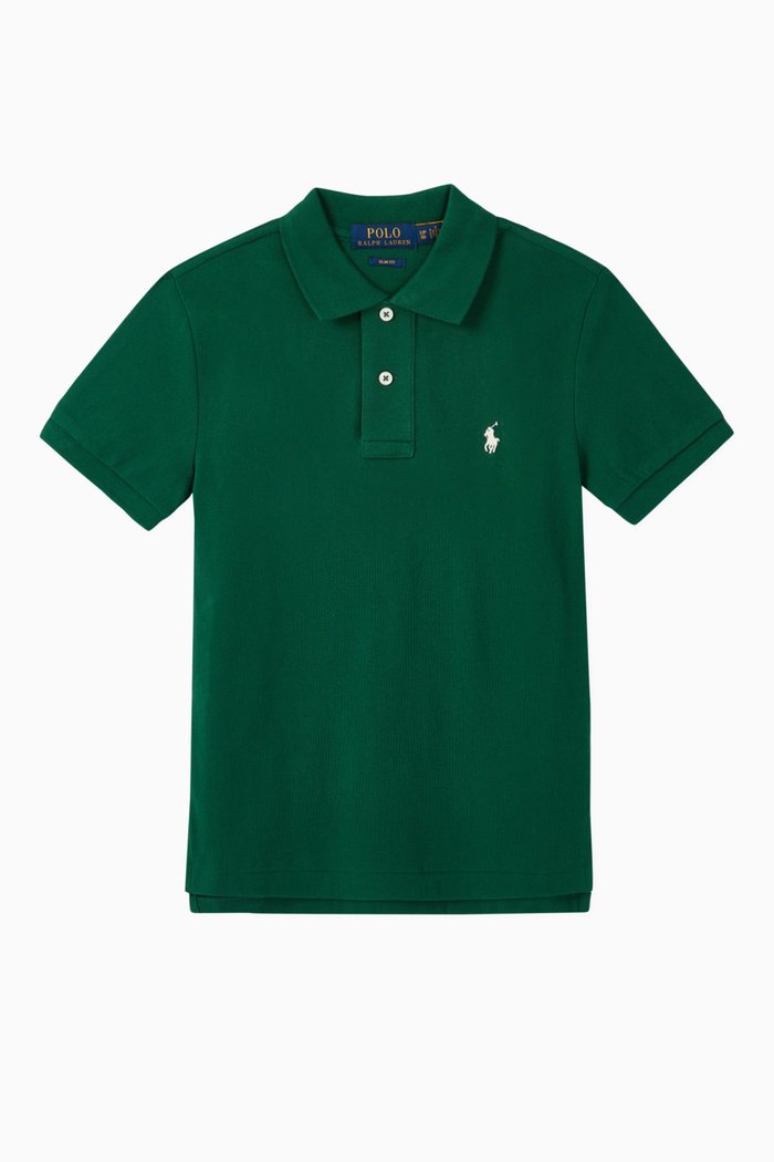 

Custom Fit Cotton Mesh Polo, Green