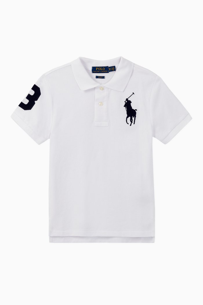 

Cotton Mesh Polo Shirt, White