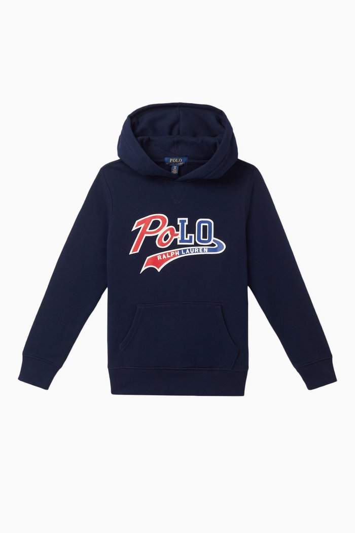 Logo Fleece Hoodie, Blue