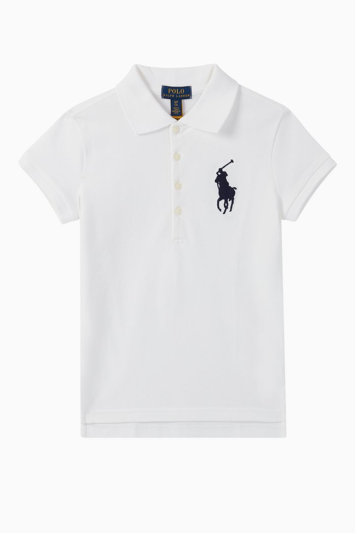 

Big Pony Stretch Mesh Polo, White
