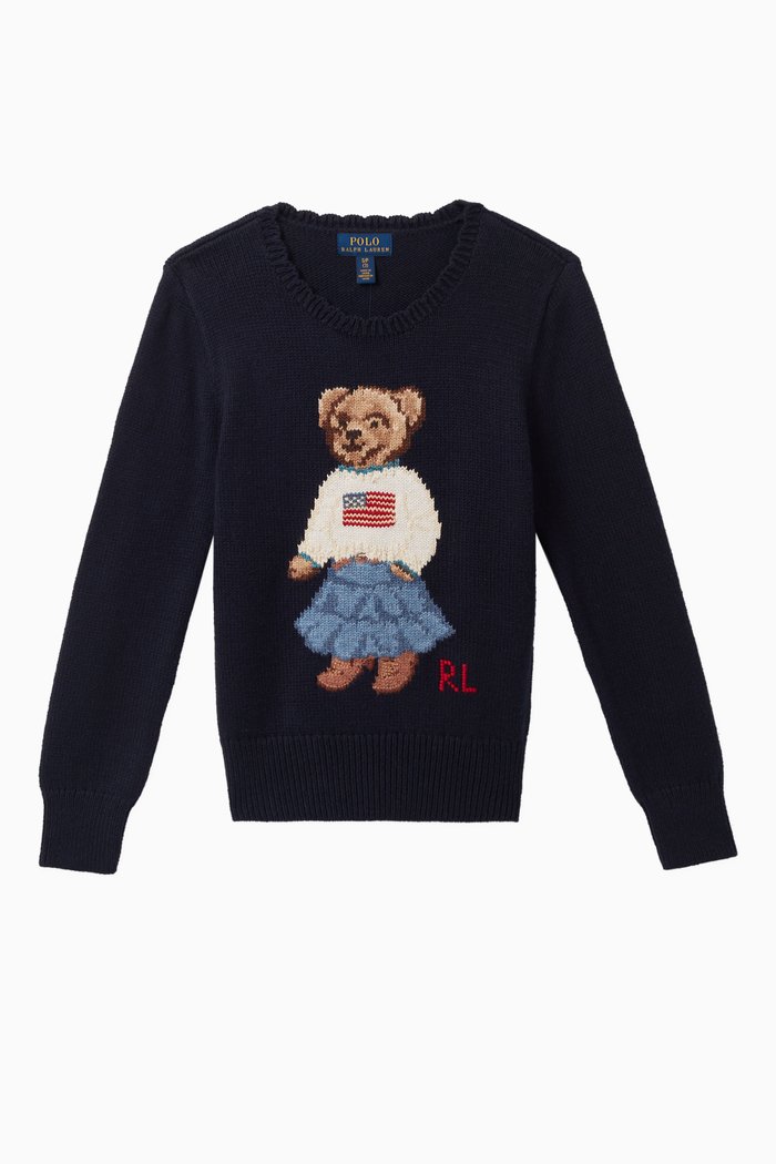 

Polo Bear Cotton Sweater, Blue