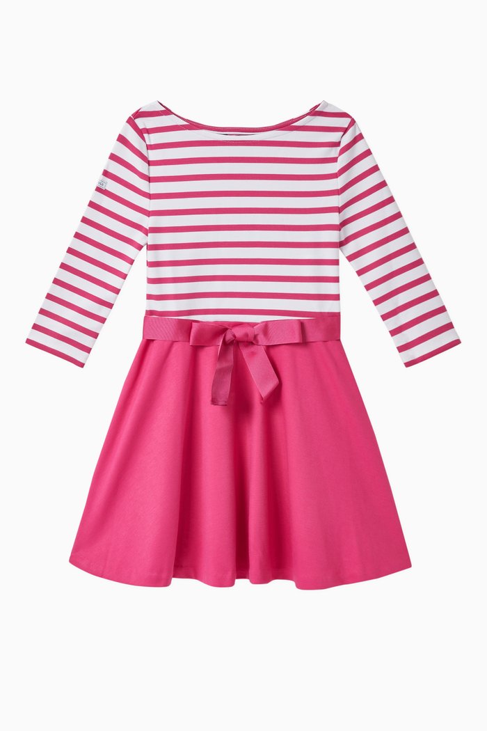 

Striped Ponte Dress, Pink