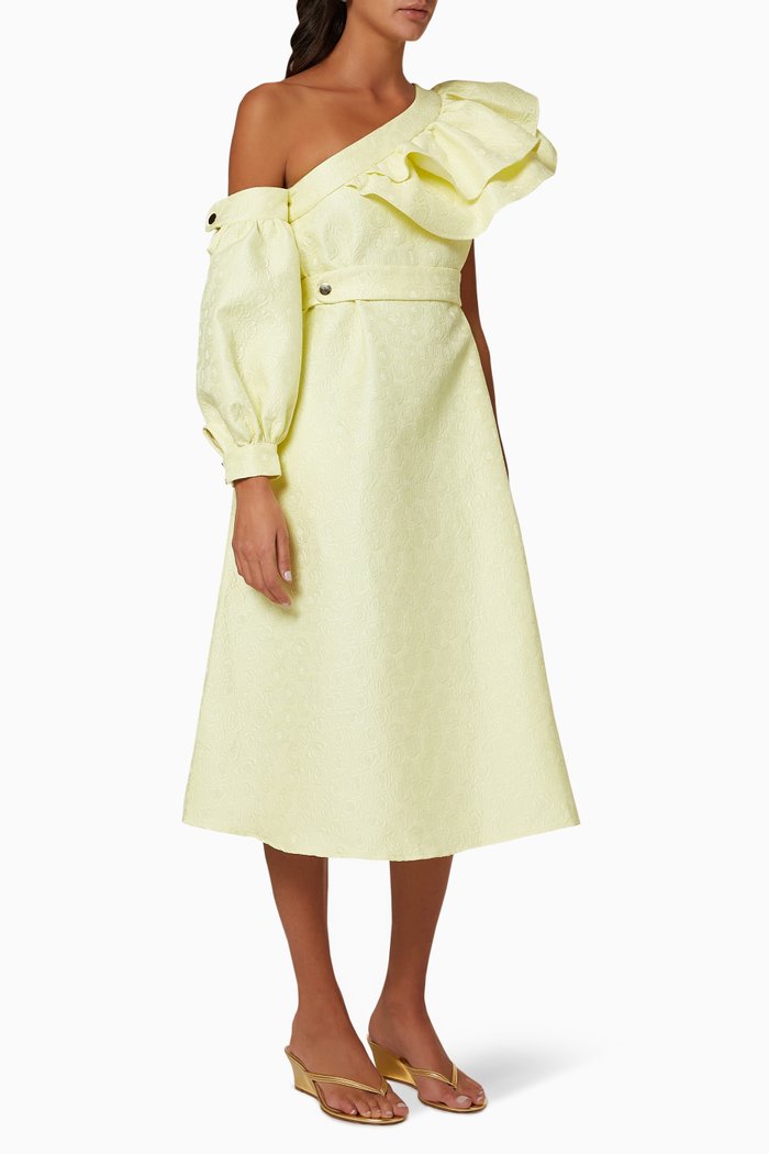 

Frill Textured Dress, Yellow