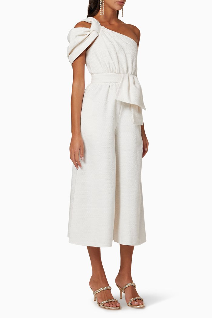 

Frill Textured Jumpsuit, Neutral