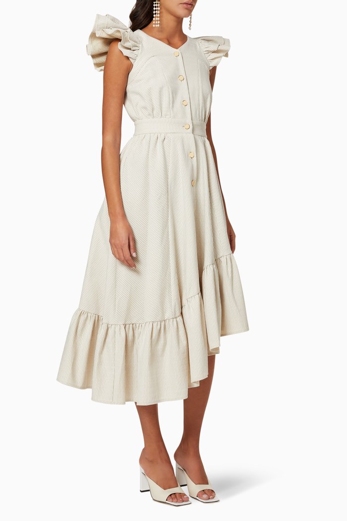 

Asymmetrical Frill Dress, Neutral