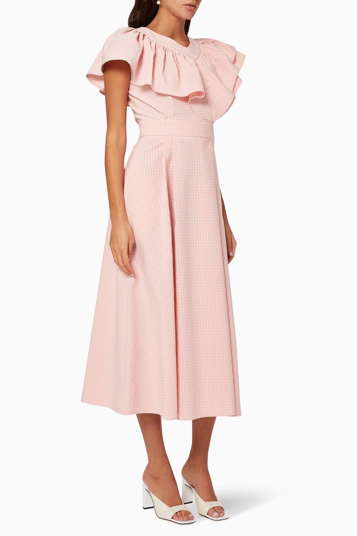 

Frill Textured Dress, Pink