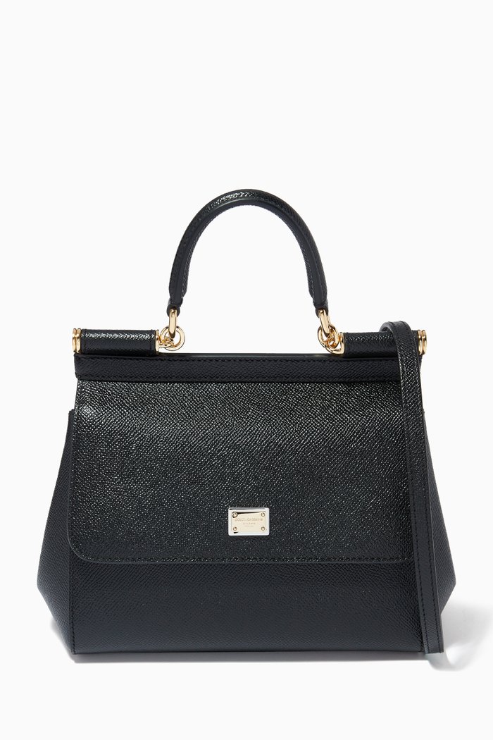 

Small Sicily Bag in Dauphine Leather, Black