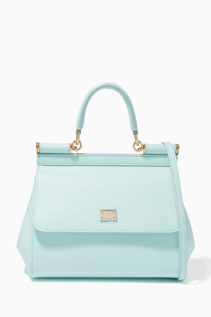 

Small Sicily Bag in Dauphine Leather, Blue
