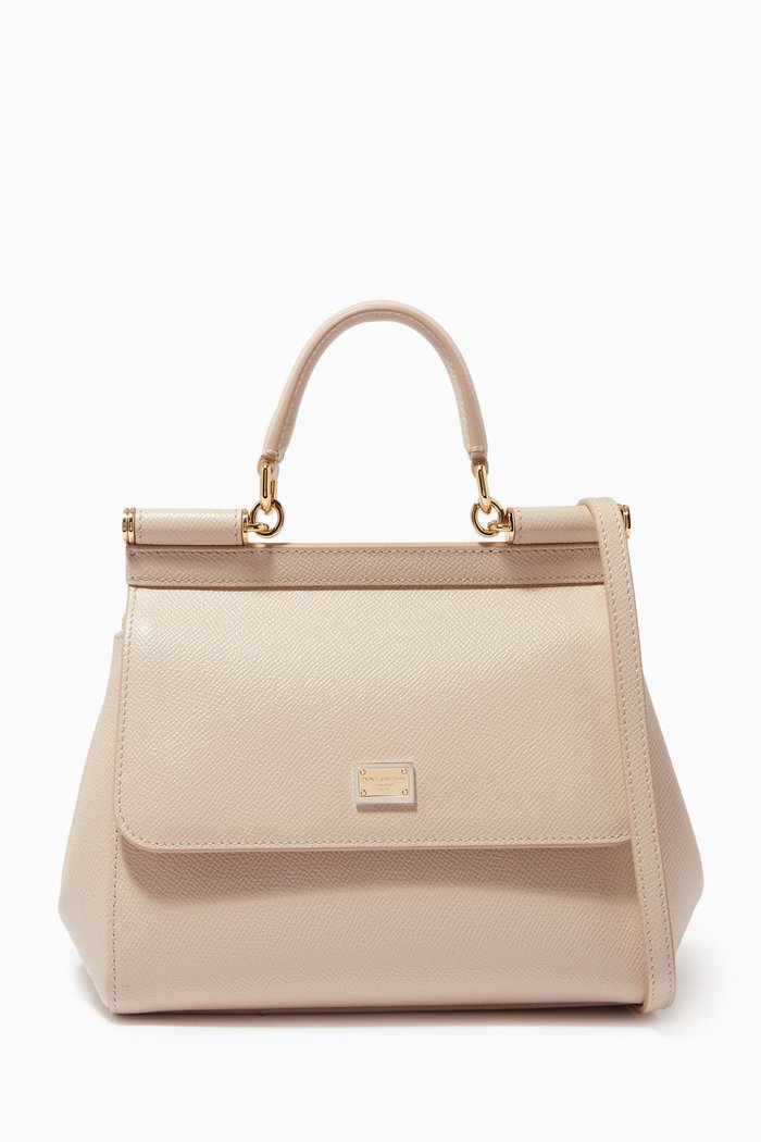 

Small Sicily Bag in Dauphine Leather, Pink