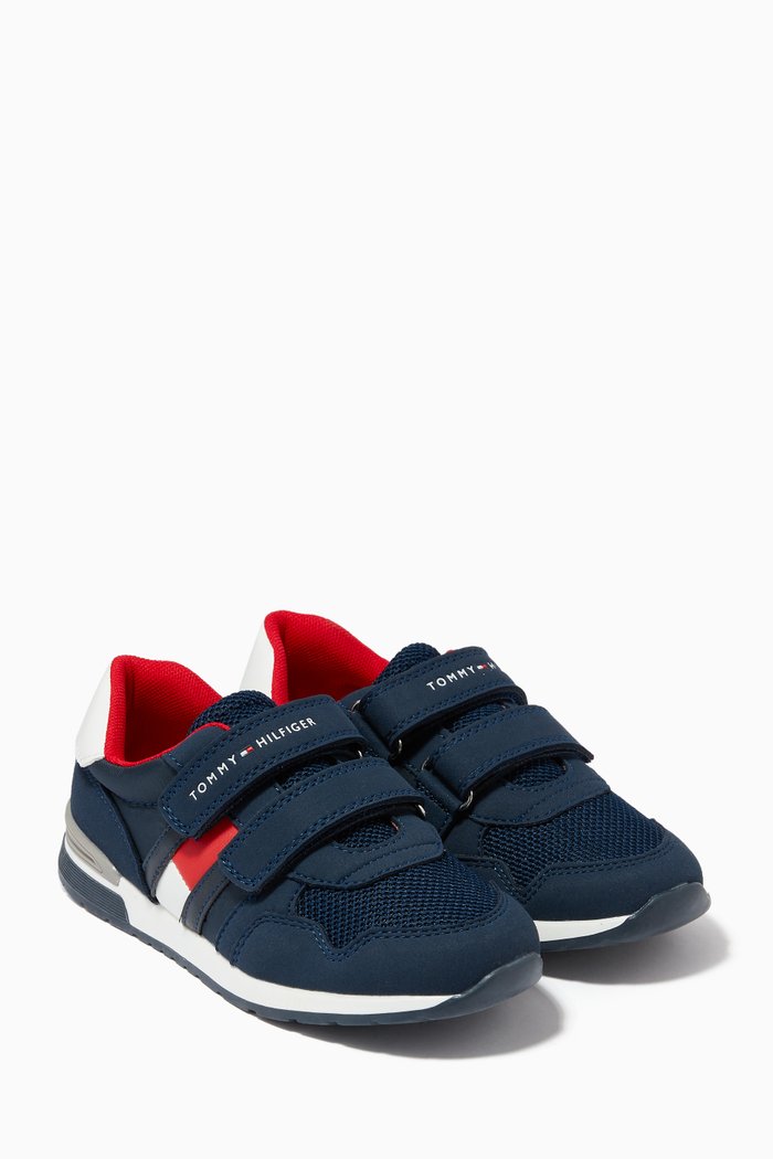 

TH Flag Sneakers in Mesh & Suede, Blue
