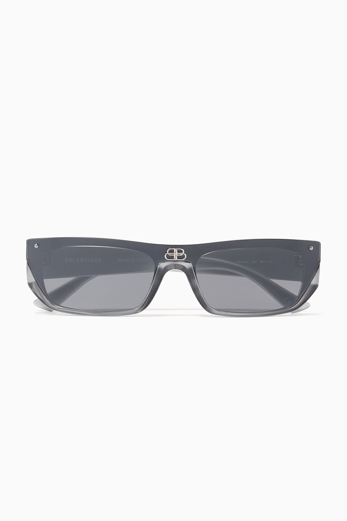 

Shield Rectangle Sunglasses in Nylon, White