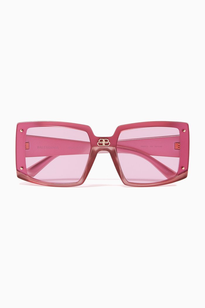 

Shield Square Sunglasses in Nylon, Pink