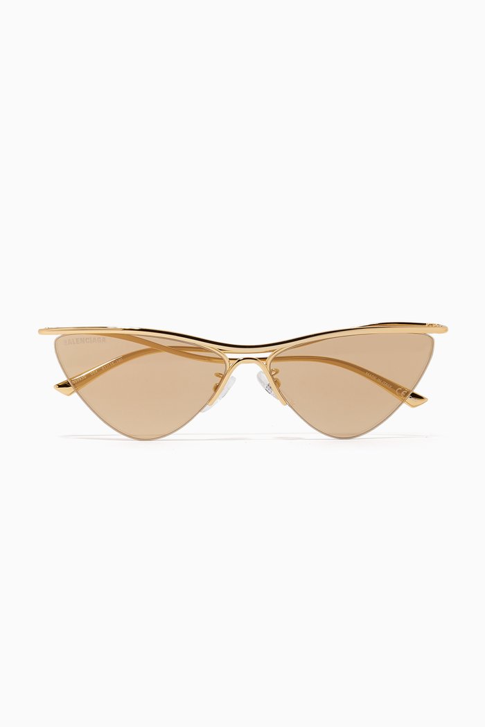 

Curve Cat Sunglasses in Metal, Rose gold