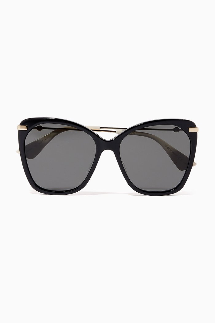 

Cat Eye Acetate Sunglasses, Black