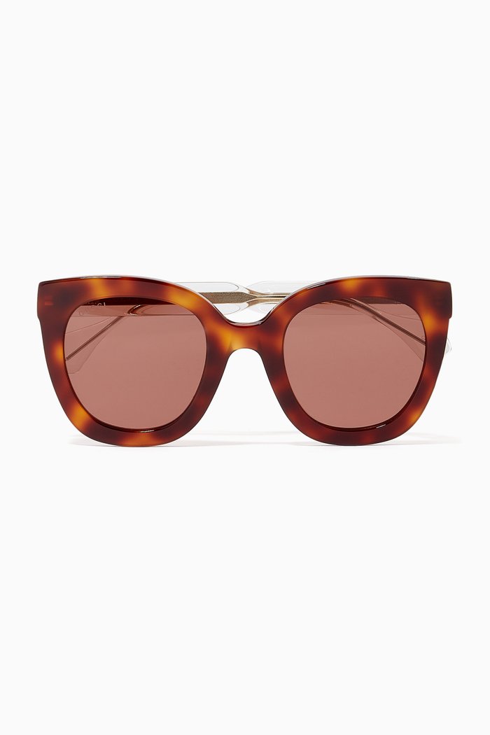 

Cat Eye Acetate Sunglasses, Brown