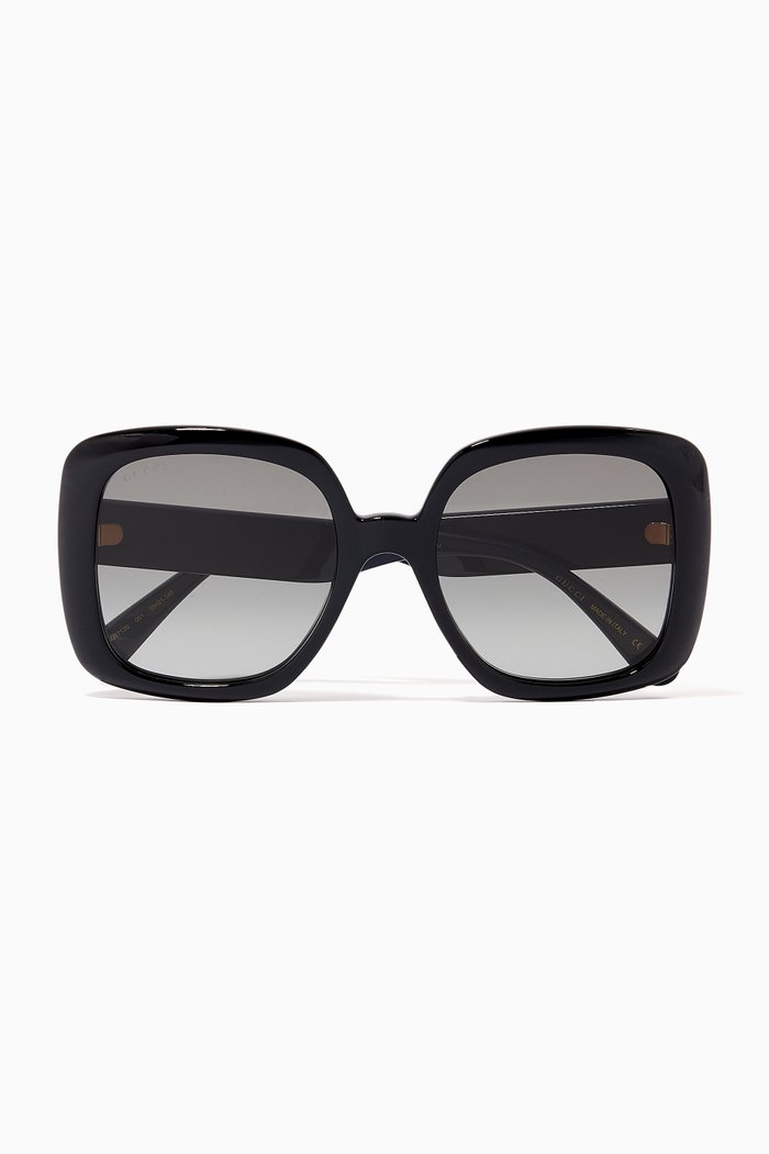 

Square Acetate Sunglasses, Black