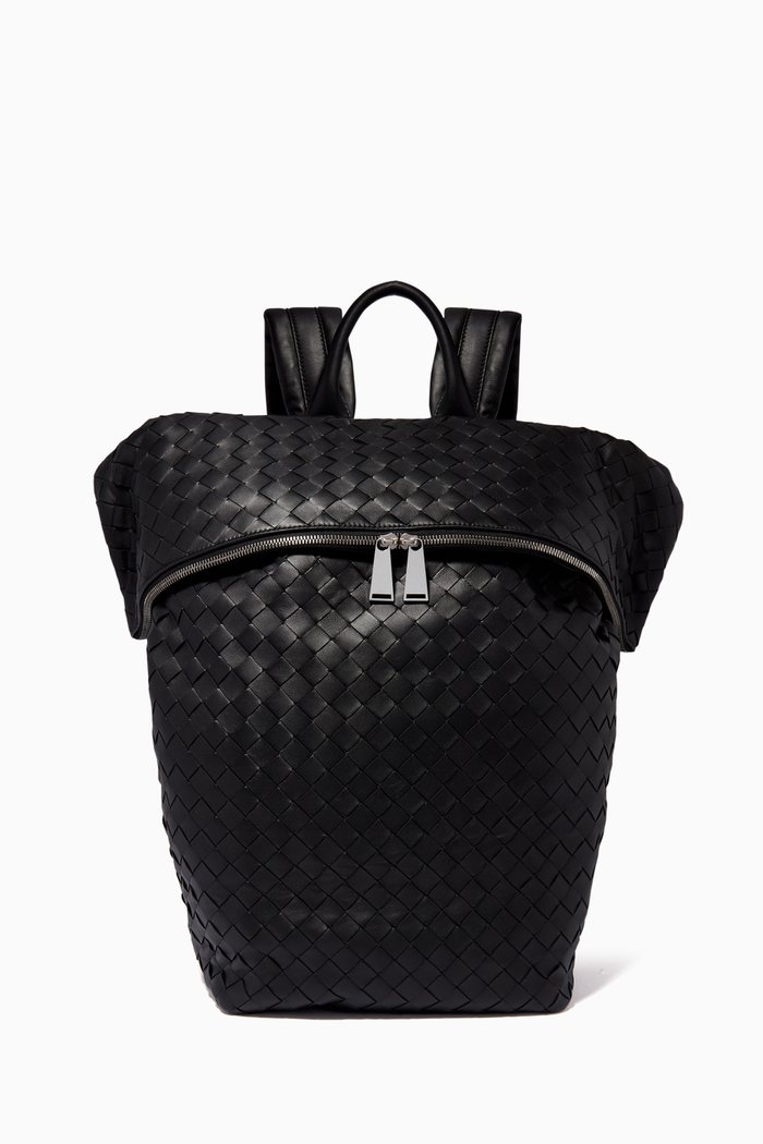 

Backpack in Intrecciato Nappa, Black