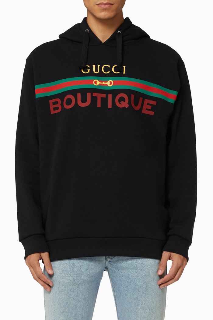 

Gucci Boutique Print Sweatshirt, Black