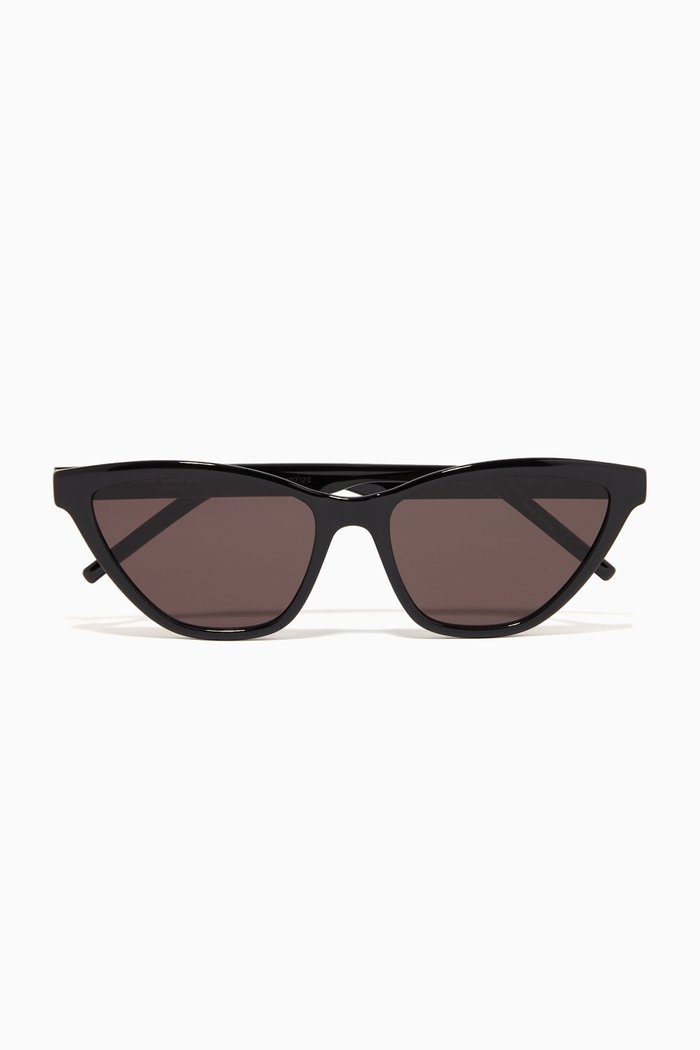 

SL 333 Signature Cat Eye Sunglasses in Acetate, Black