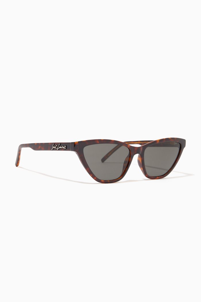 

SL 333 Signature Cat Eye Sunglasses in Acetate, Brown