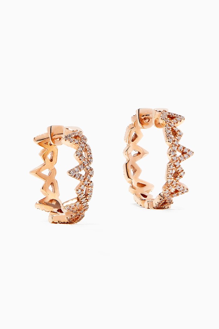 

My Star Mini Hoop Earrings with Pavé Diamonds in 18kt Rose Gold