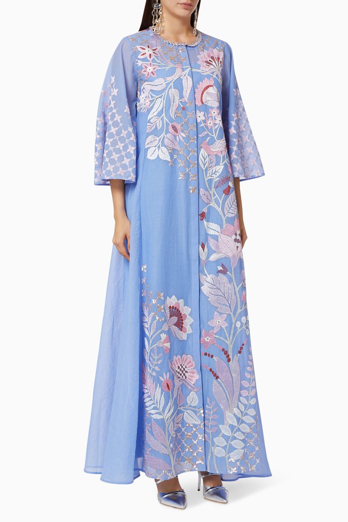 

Amaranth Garden Cotton Kaftan, Blue