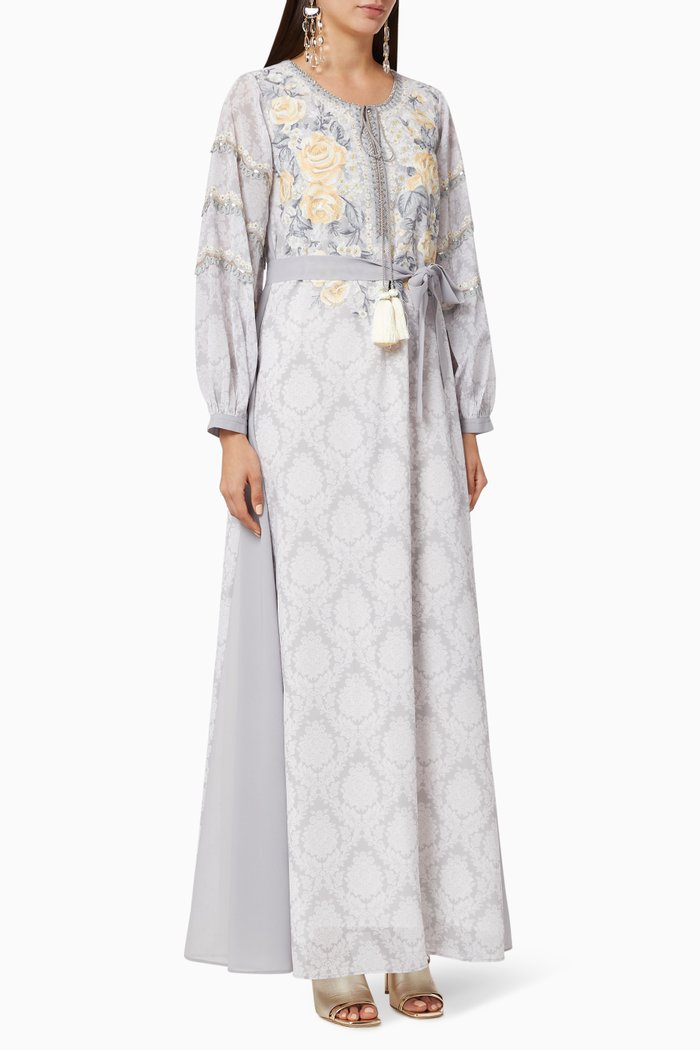 

Chintz Embroidered Kaftan, Grey