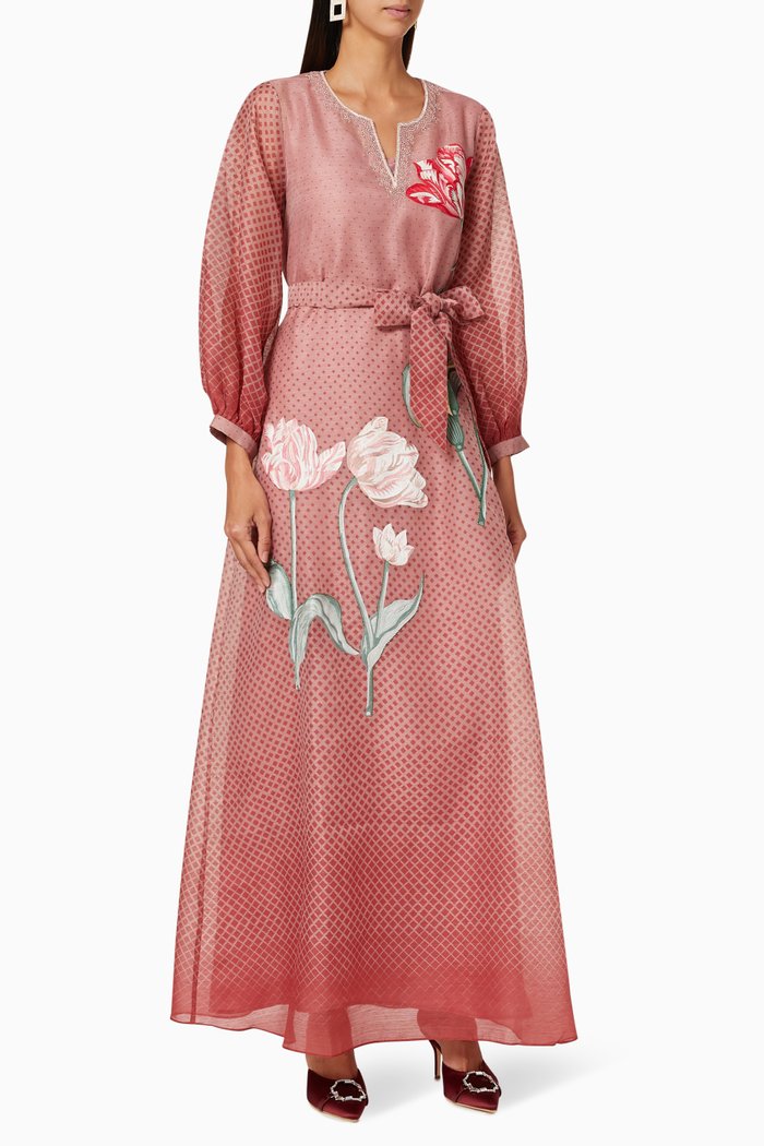 Tupica Embroidered Kaftan, Red