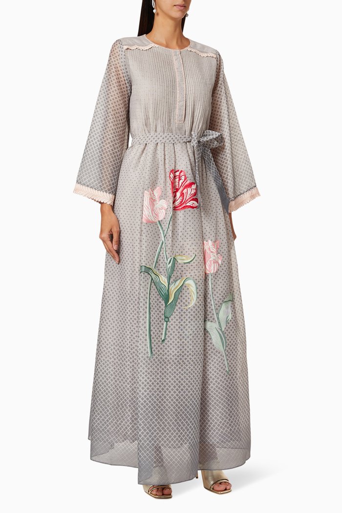 

Tupica Embroidered Kaftan, Grey
