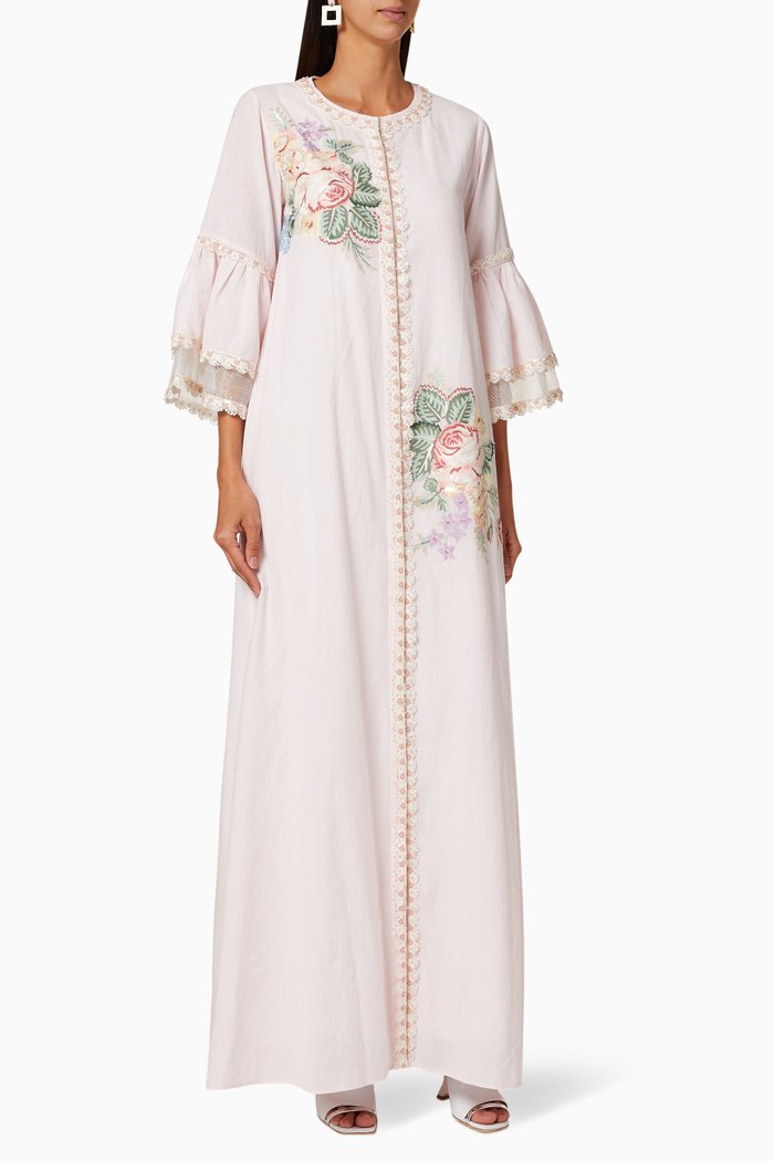 

Blush Rose Embroidered Kaftan, Pink