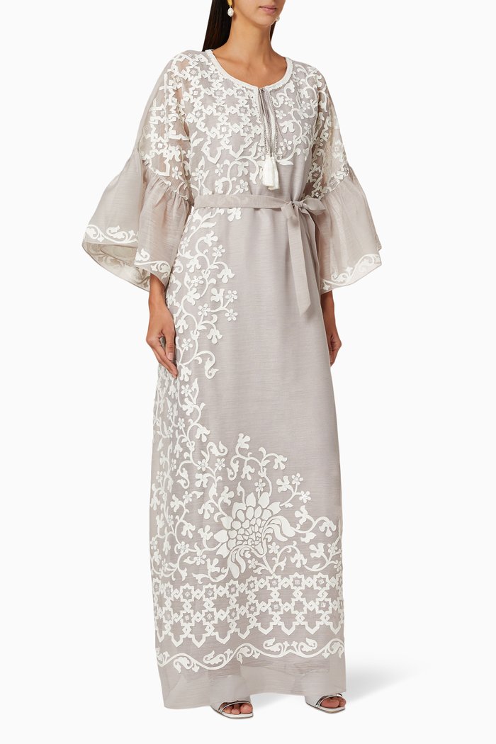 

Zebo Applique Ottoman Kaftan, Grey