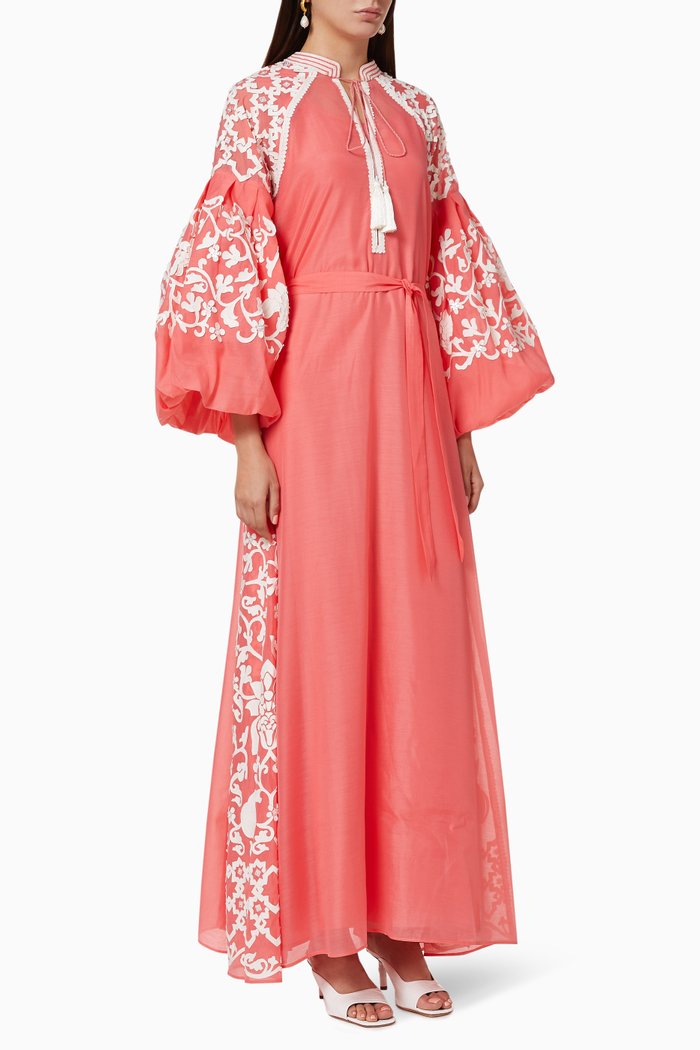 

Zebo Appliqué Ottoman Kaftan, Orange