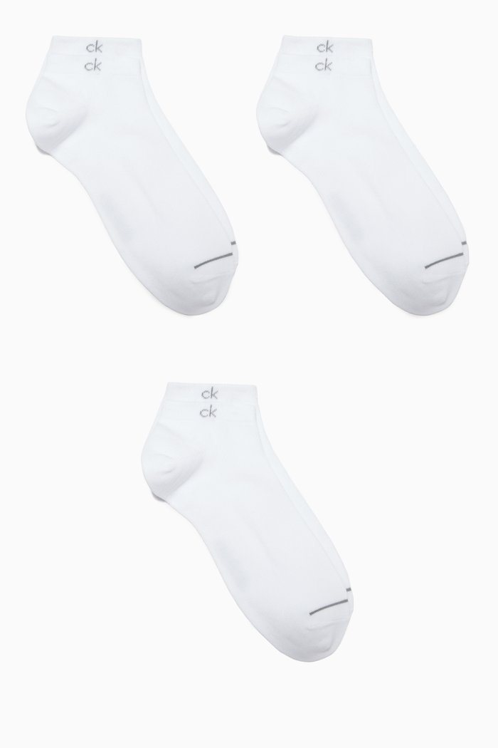 

Combed Cotton Trainer Socks, Set of 3, White