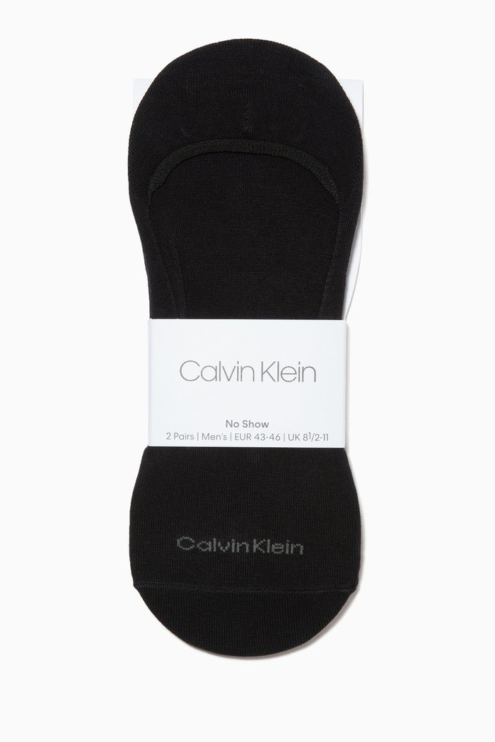 

Cotton Blend Invisible Socks, Set of 2, Black