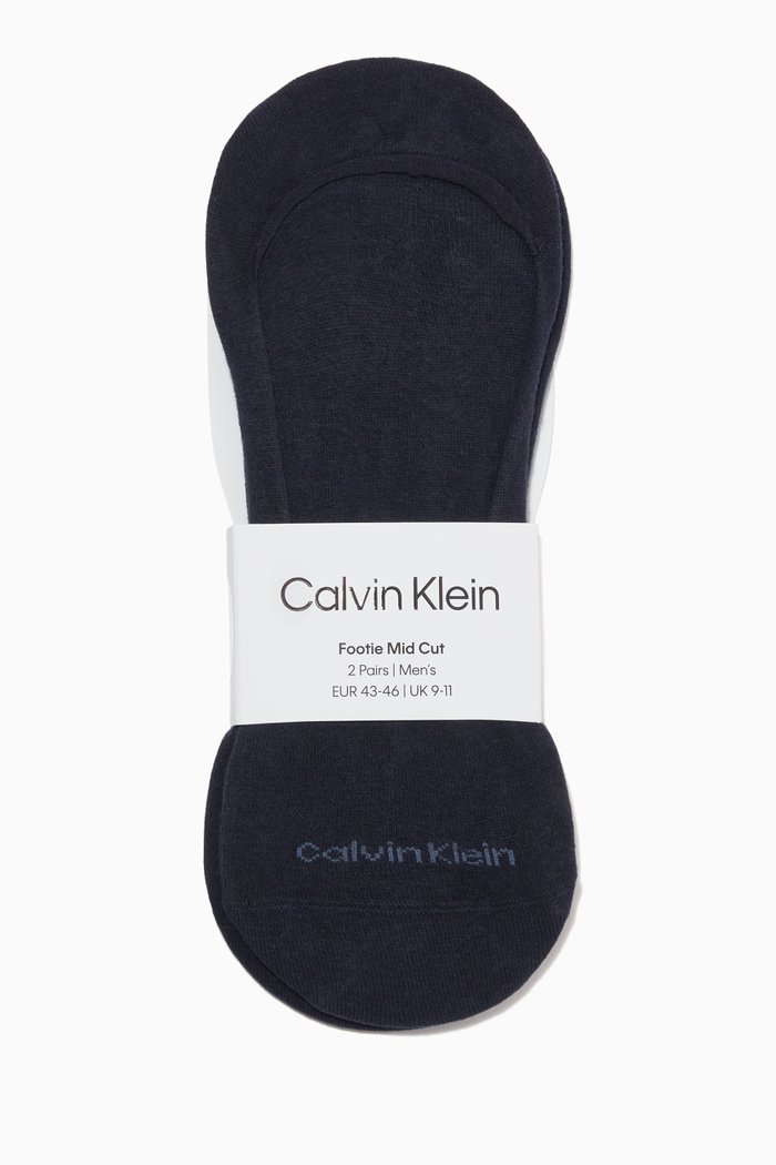 

Invisible Socks in Cotton Blend, Set of 2, Blue
