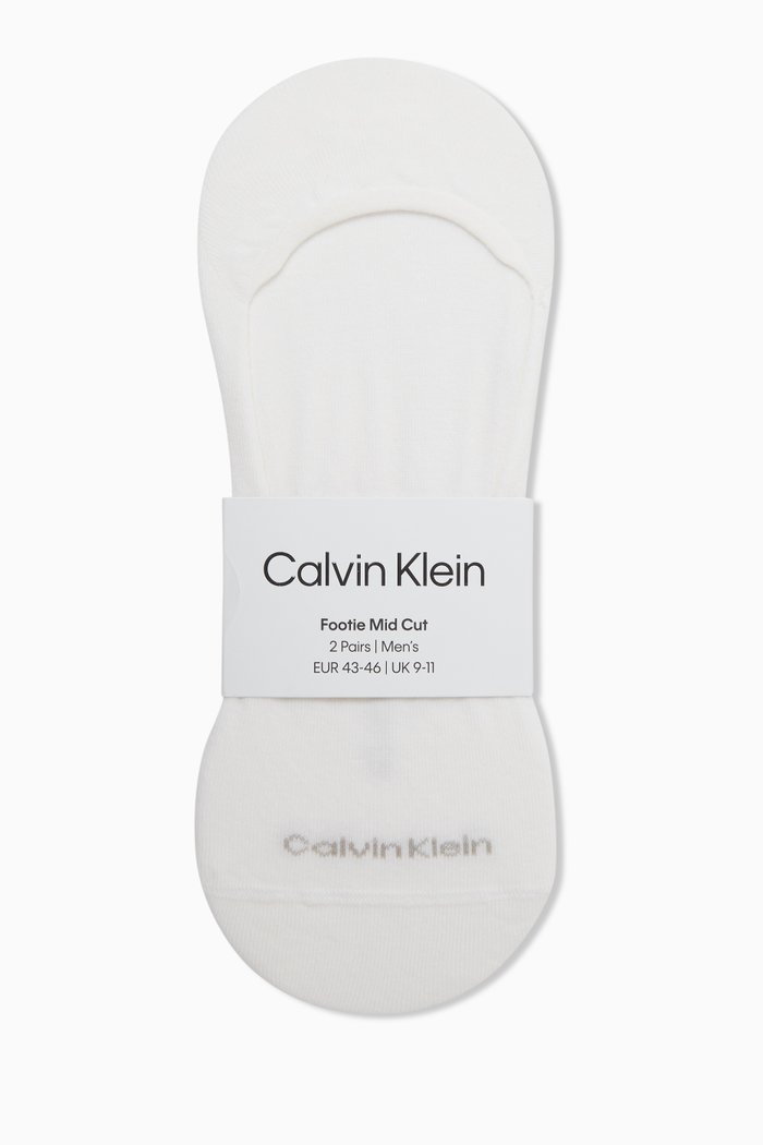 

Cotton Blend Invisible Socks, Set of 2, White