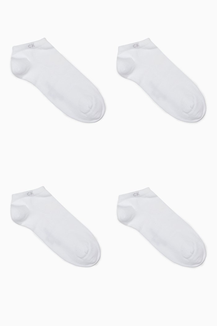 

Low Socks in Cotton, Set of Two, White