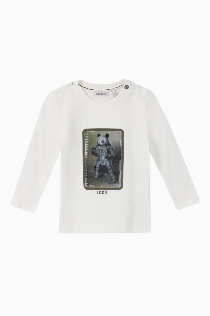 

Lenticular Panda Graphic T-Shirt, White