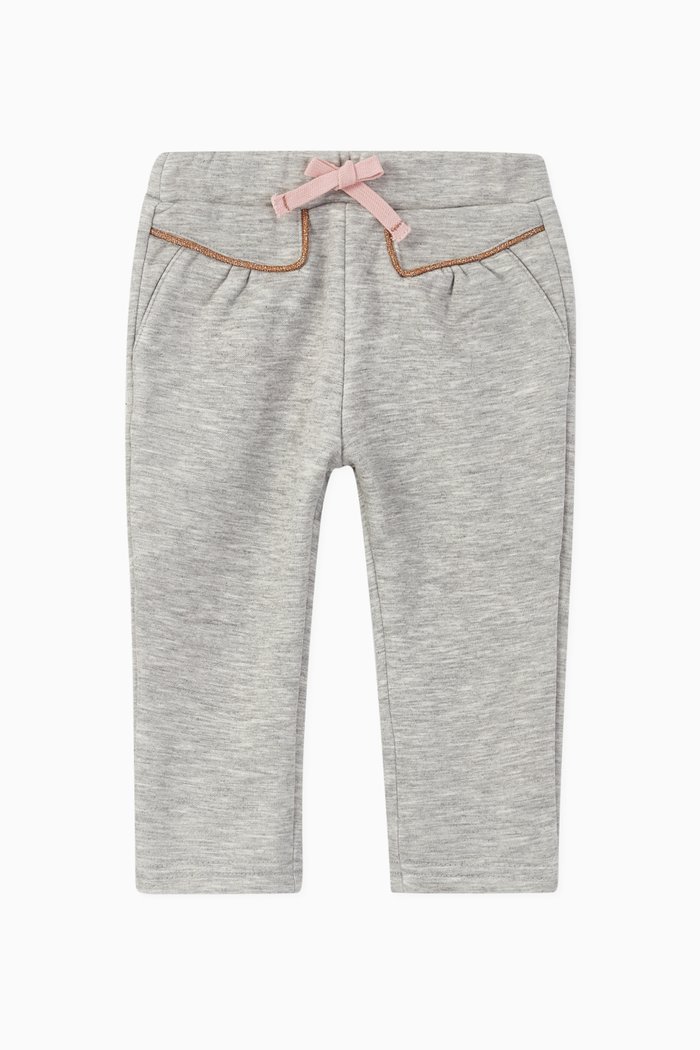 

Faux Fur Marl Cotton Pants, Grey